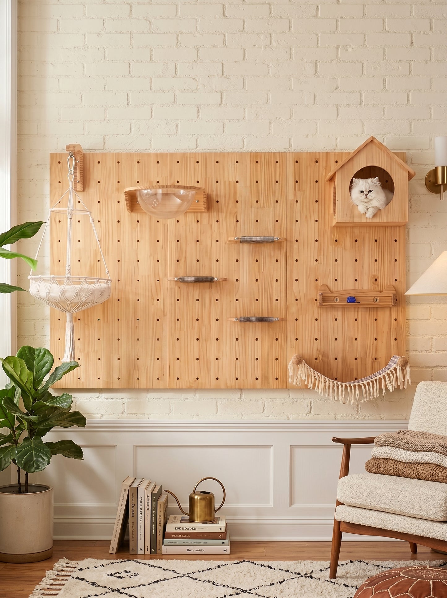 Sistema modular de pared para gatos