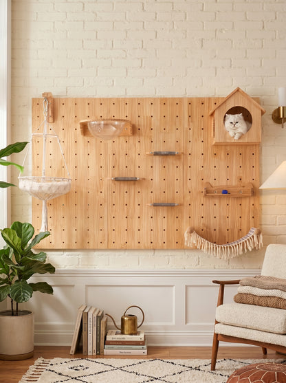 Sistema modular de pared para gatos