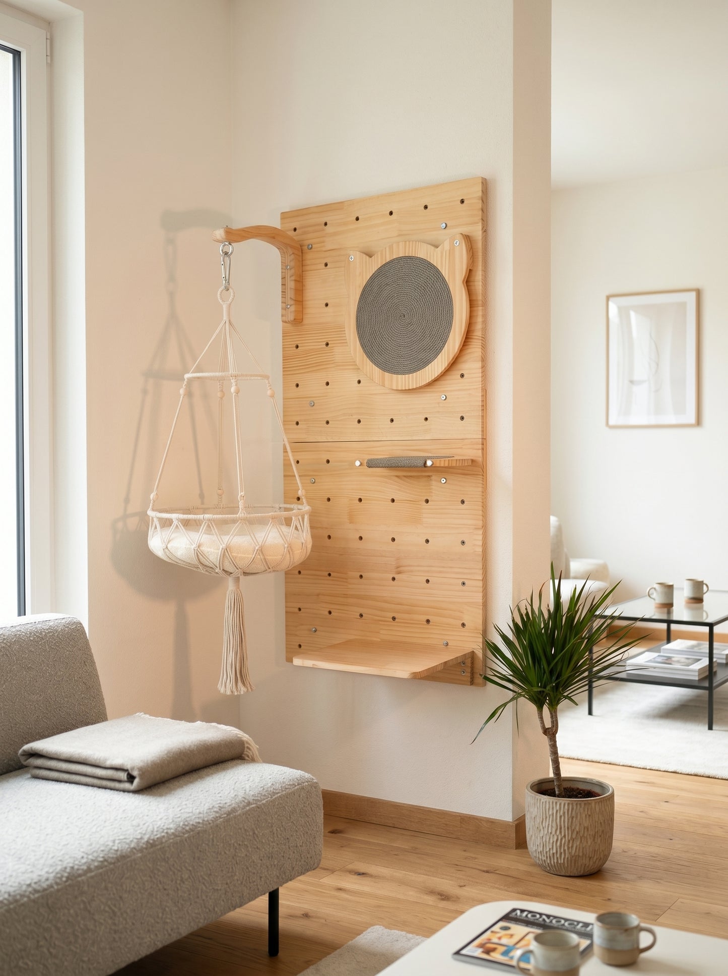 Sistema modular de pared para gatos